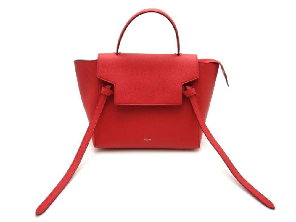Celine Belt Bag Handbag Strap Calfskin Red